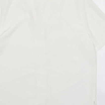 Womens UK Size 10 Preworn White Basic Button-Up