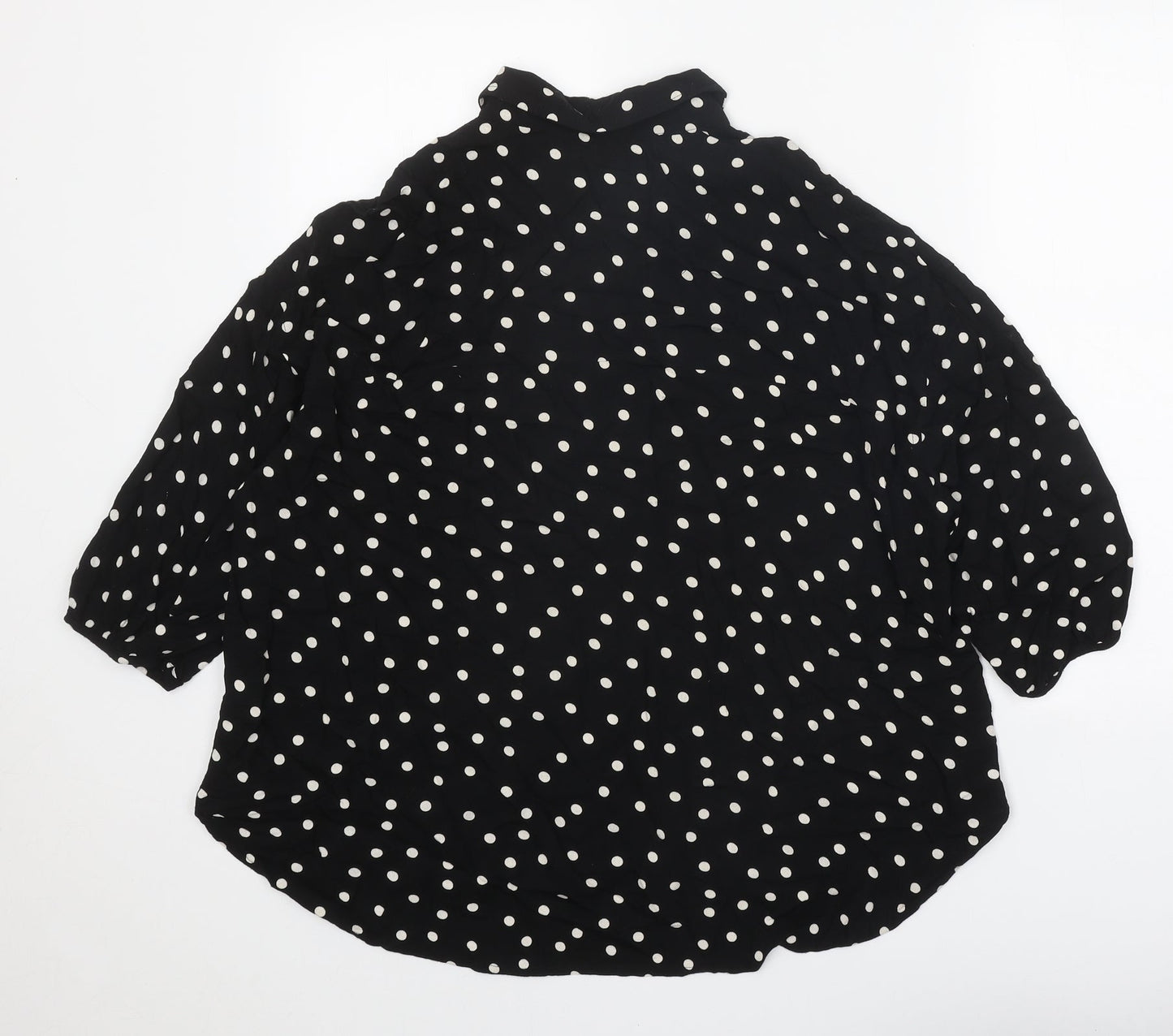 Womens UK Size 8 NEXT Black Basic Button-Up