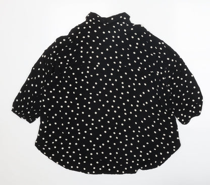 Womens UK Size 8 NEXT Black Basic Button-Up