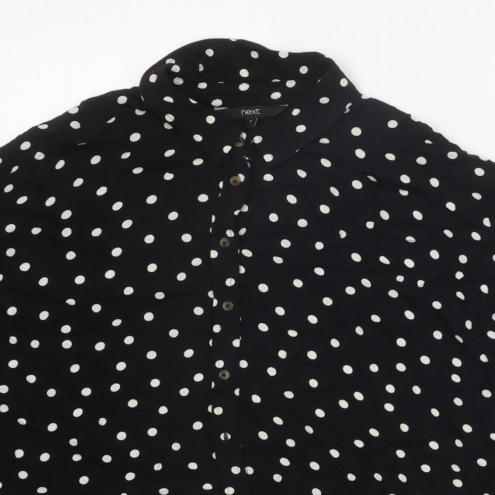 Womens UK Size 8 NEXT Black Basic Button-Up