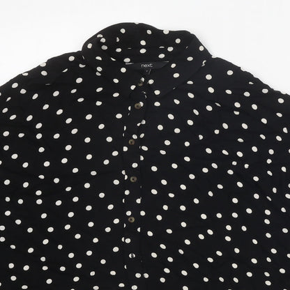 Womens UK Size 8 NEXT Black Basic Button-Up