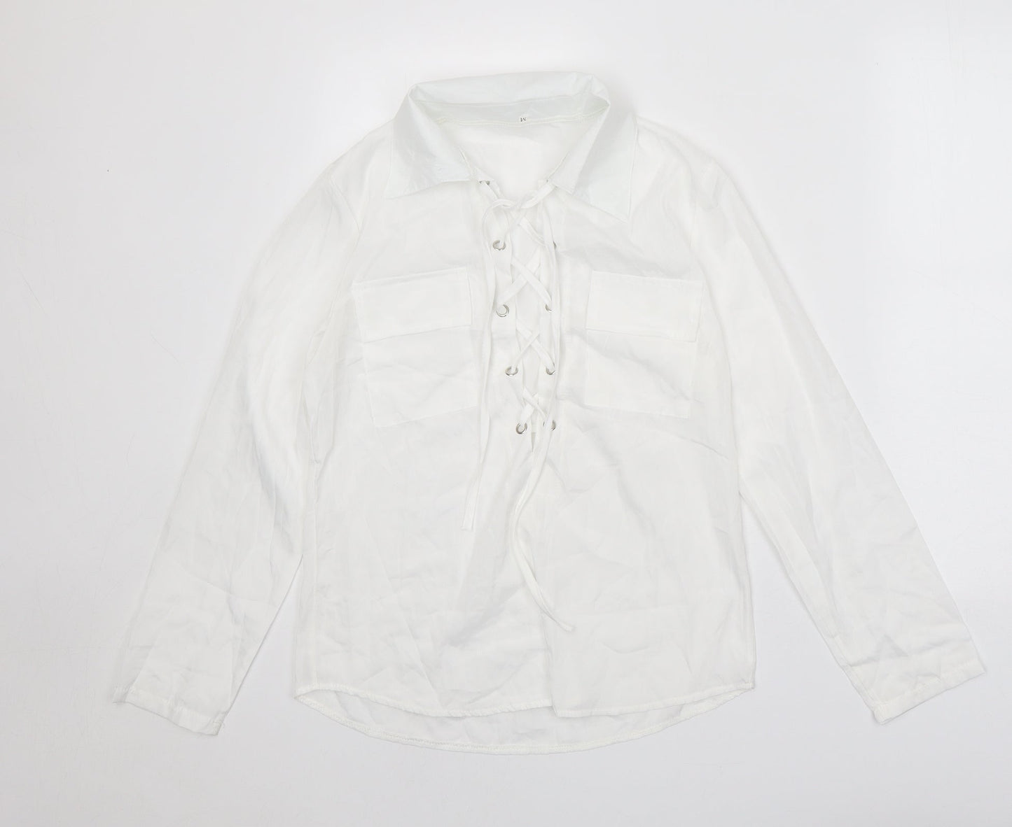 Womens UK Size M Preworn White Basic Blouse
