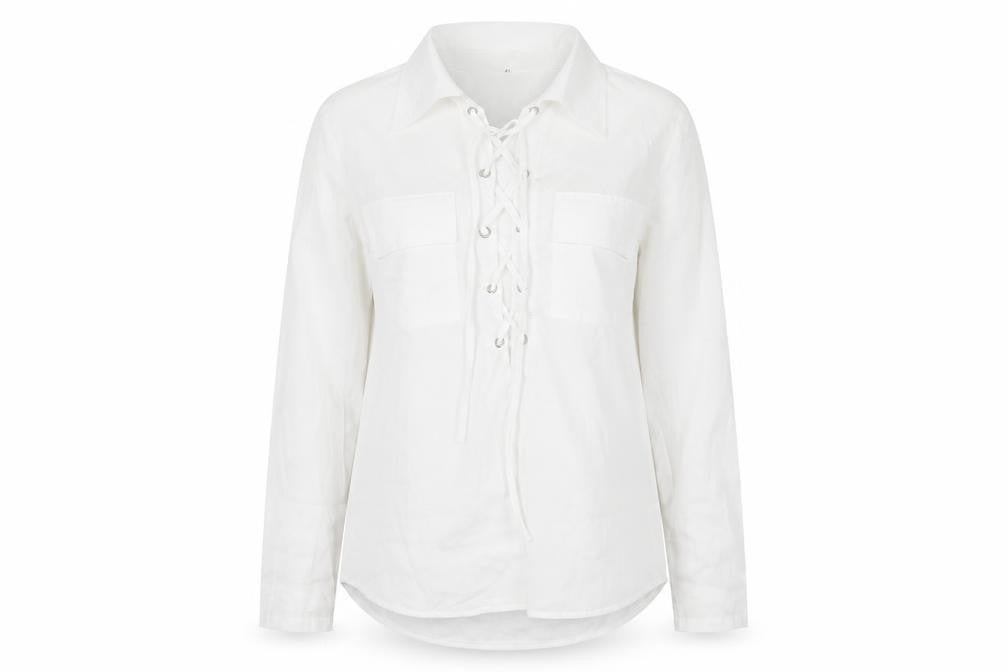 Womens UK Size M Preworn White Basic Blouse