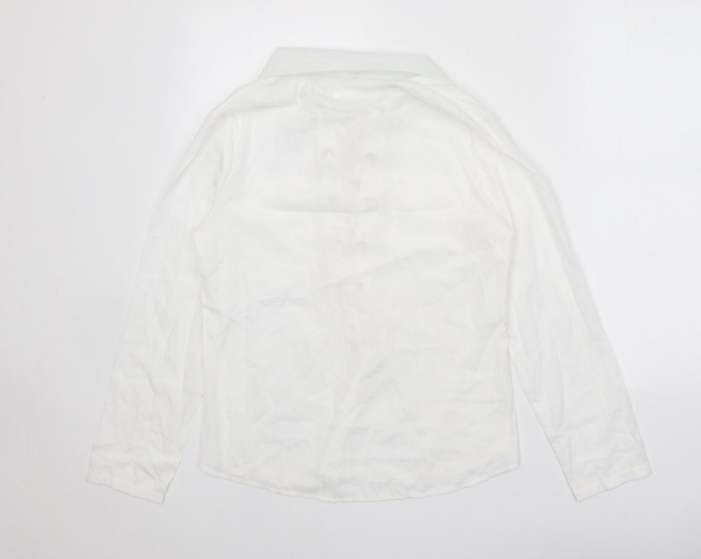 Womens UK Size M Preworn White Basic Blouse