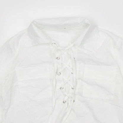 Womens UK Size M Preworn White Basic Blouse