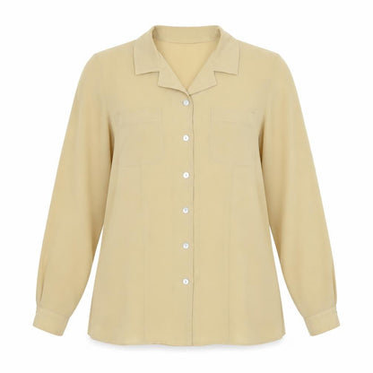 Dorothy Perkins Womens Yellow Polyester Basic Button-Up Size 12 Collared
