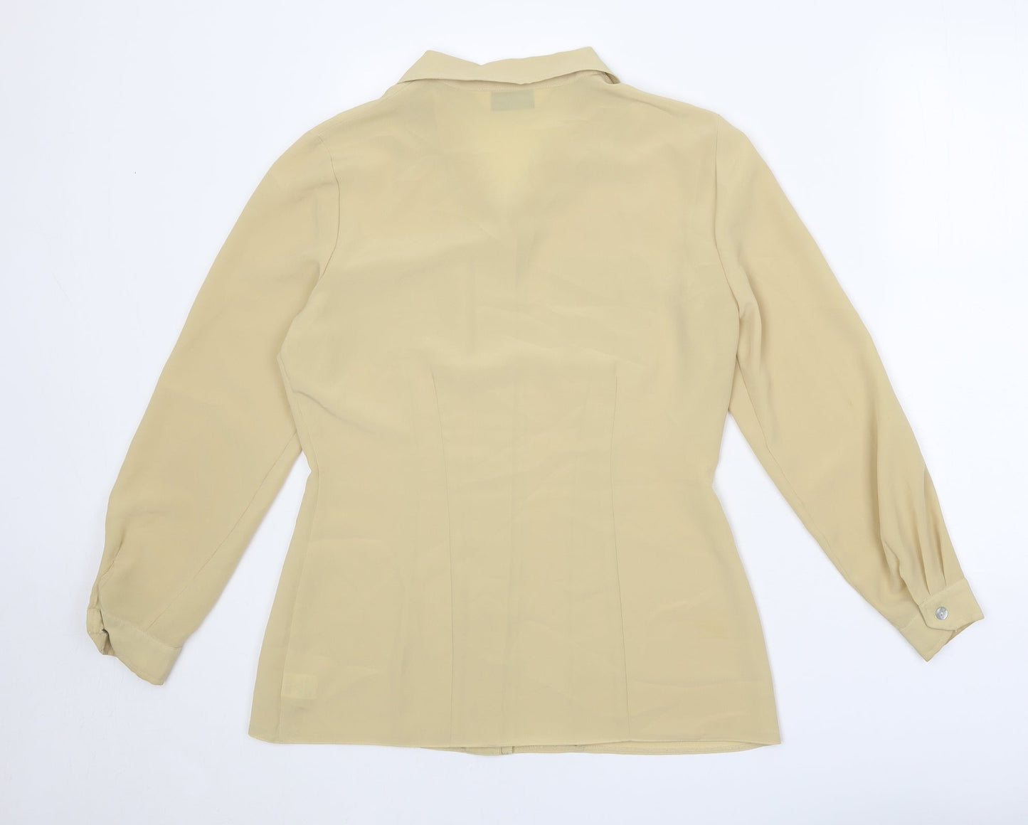 Dorothy Perkins Womens Yellow Polyester Basic Button-Up Size 12 Collared