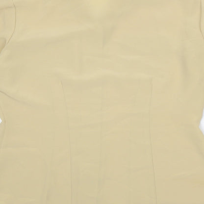 Dorothy Perkins Womens Yellow Polyester Basic Button-Up Size 12 Collared