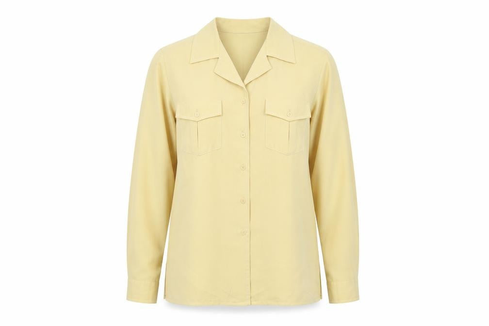 Womens UK Size 12 Berkertex Yellow Basic Button-Up