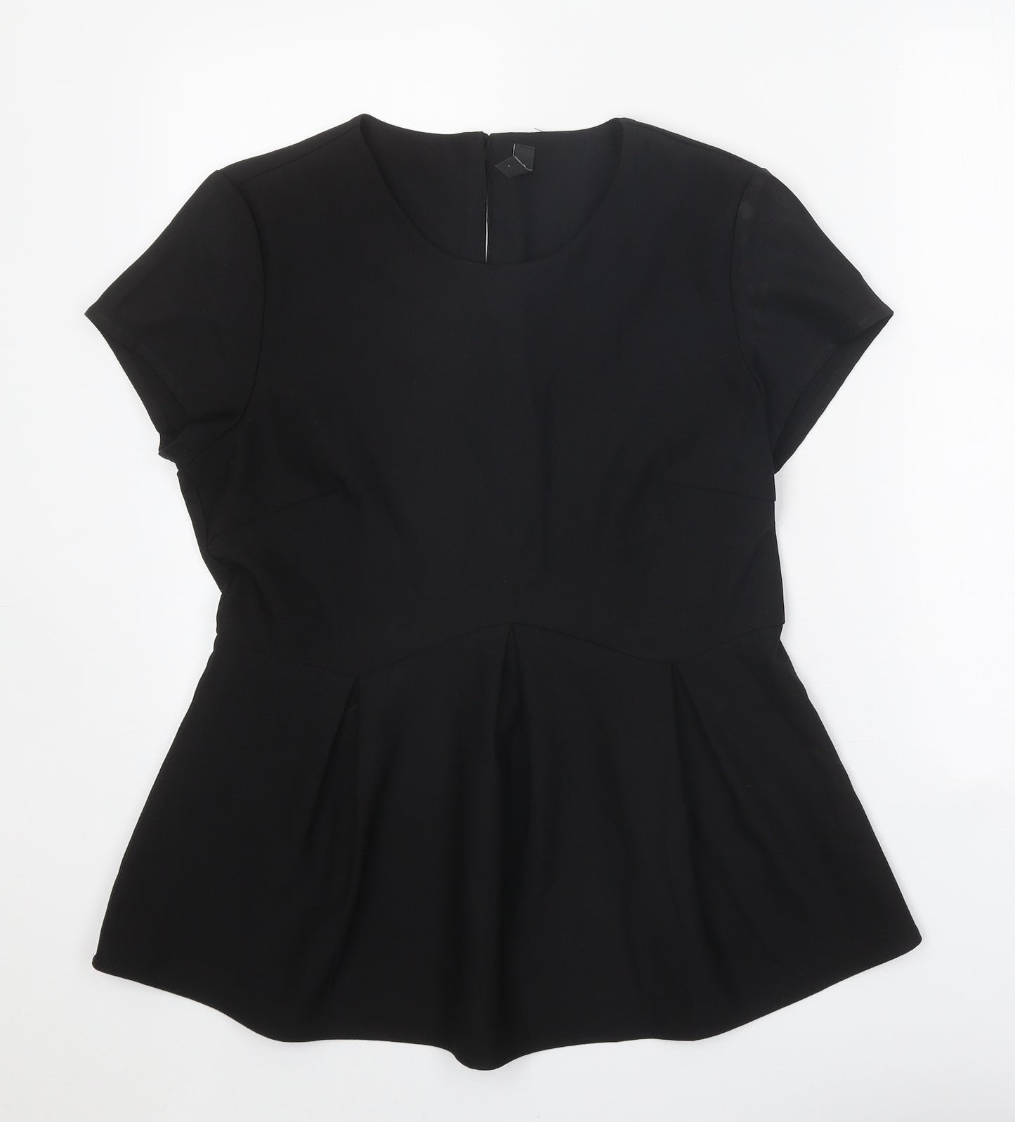 Womens UK Size 12 YAS Black Basic T-Shirt
