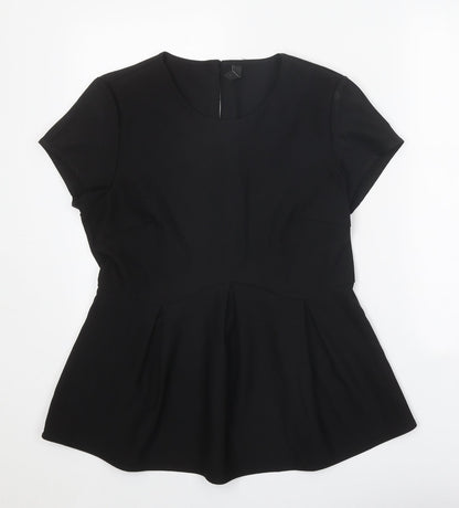 Womens UK Size 12 YAS Black Basic T-Shirt