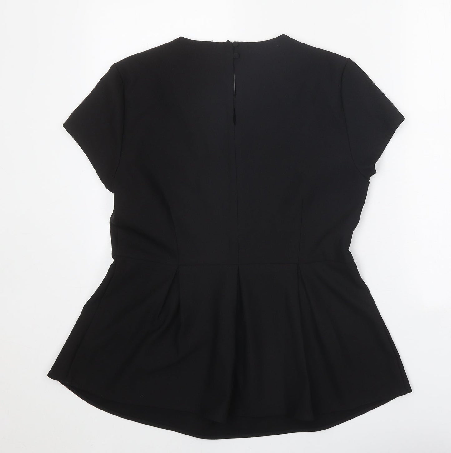 Womens UK Size 12 YAS Black Basic T-Shirt