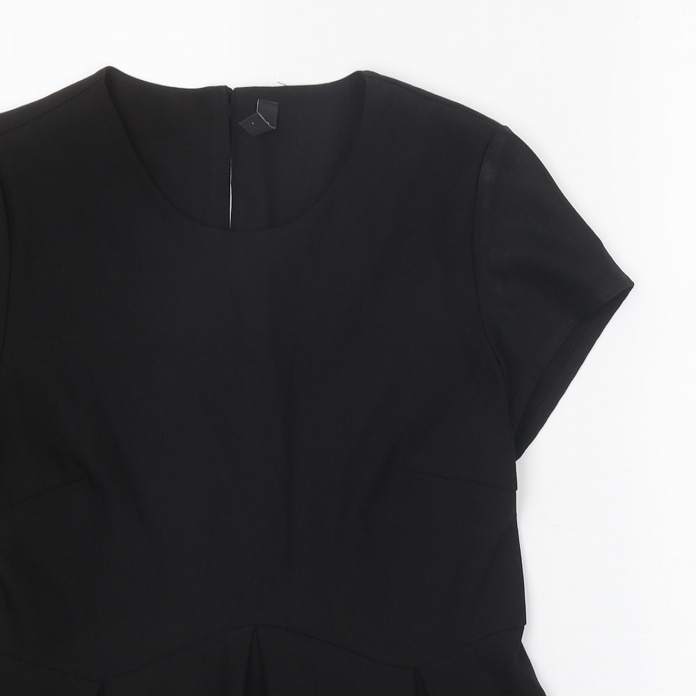 Womens UK Size 12 YAS Black Basic T-Shirt