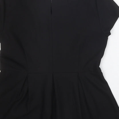 Womens UK Size 12 YAS Black Basic T-Shirt