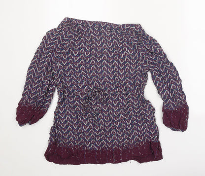 Womens UK Size 12 Casual Collection Purple Basic Blouse