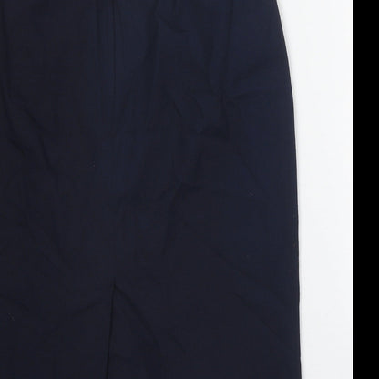 Preworn Womens Blue Polyester Straight & Pencil Skirt Size 8 Zip