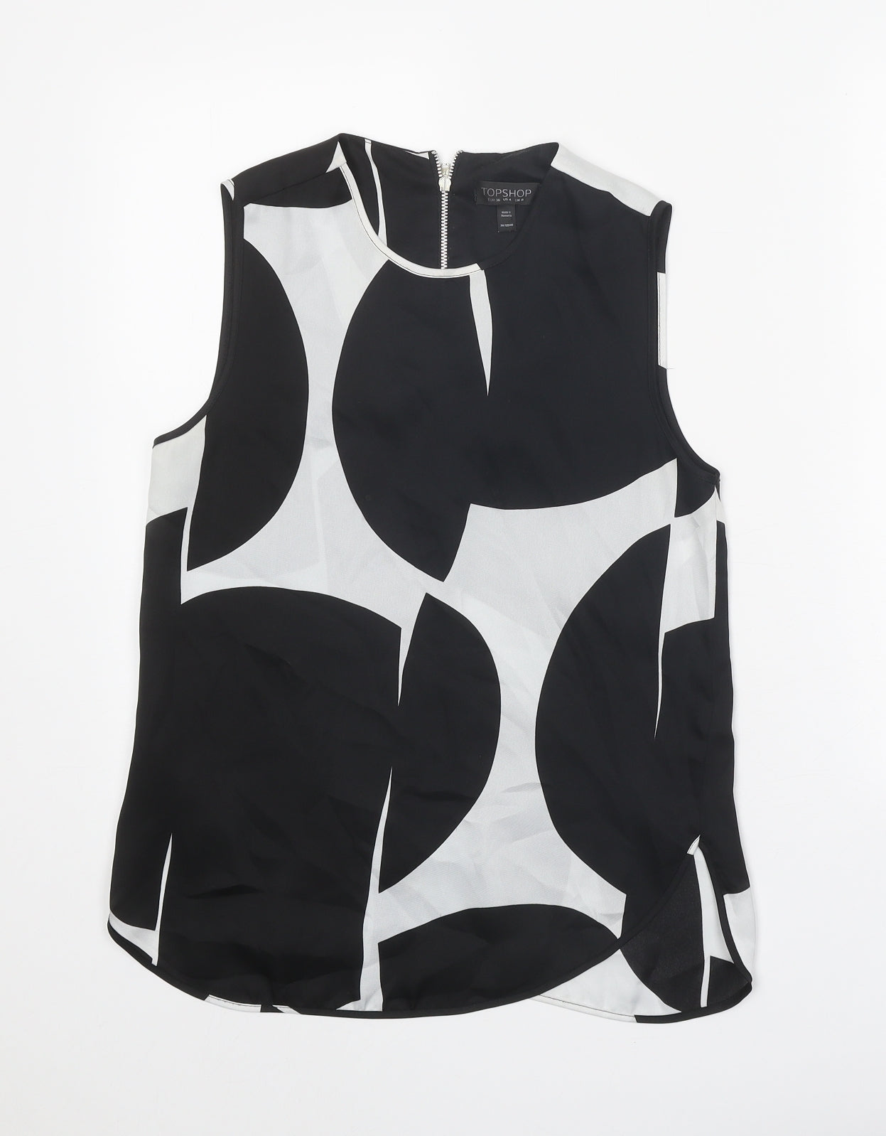 Womens UK Size 8 Topshop Black Basic Tank