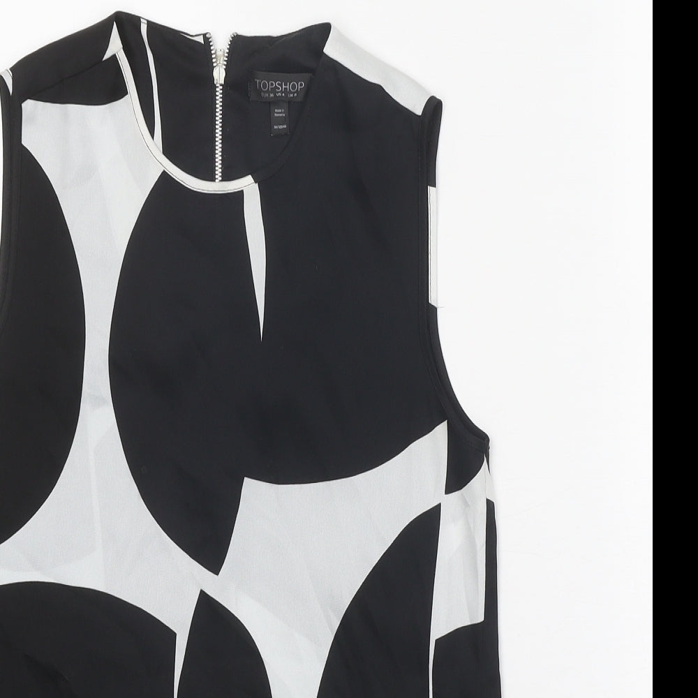 Womens UK Size 8 Topshop Black Basic Tank