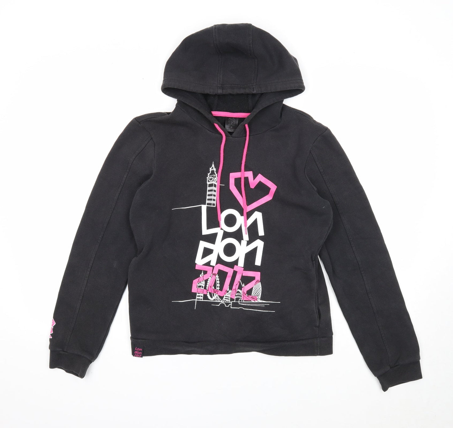 Preworn Womens Grey Cotton Pullover Hoodie Size 10 Pullover - London 2012