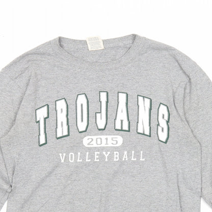 Mens UK Size S JERZEES Grey Pullover Sweatshirt