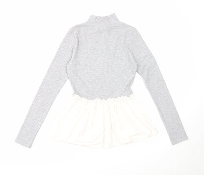 Womens UK Size 8 New Look Grey Basic Blouse