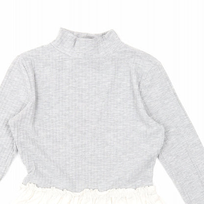 Womens UK Size 8 New Look Grey Basic Blouse