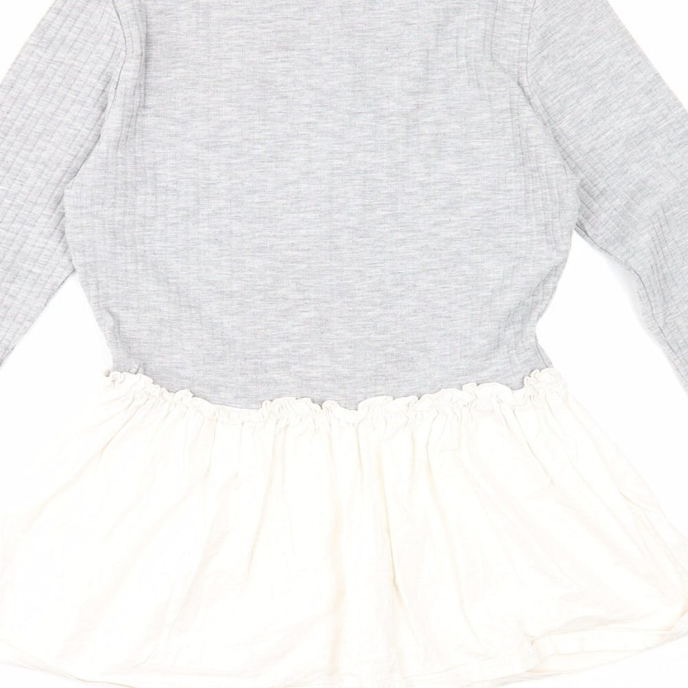Womens UK Size 8 New Look Grey Basic Blouse