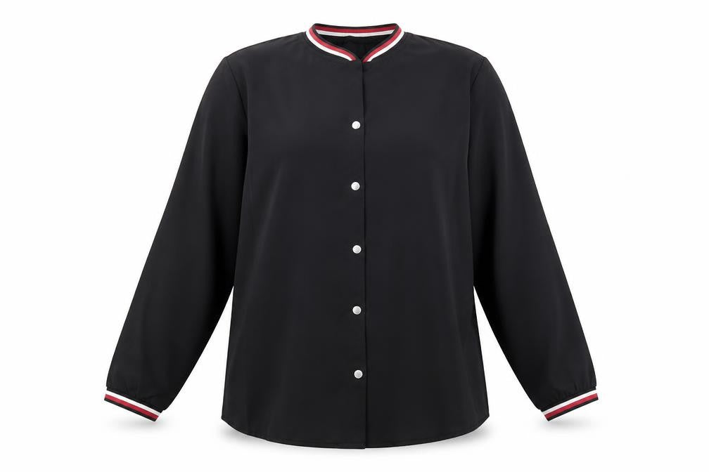 Womens UK Size M Preworn Black Basic Button-Up