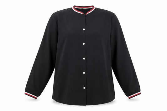 Womens UK Size M Preworn Black Basic Button-Up