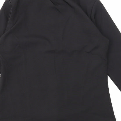 Womens UK Size M Preworn Black Basic Button-Up