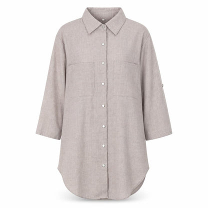 Womens UK Size S Preworn Brown Basic Button-Up