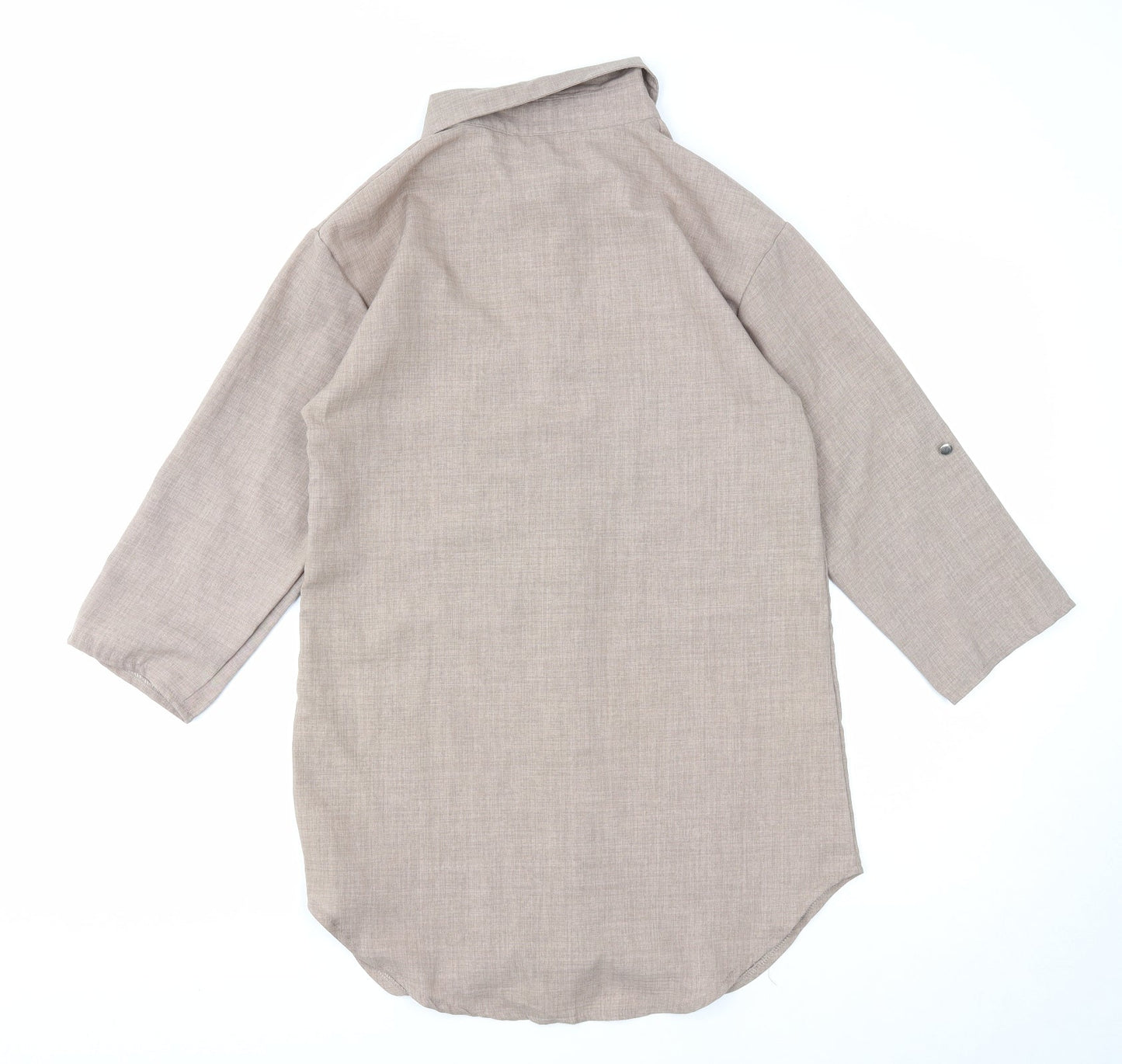 Womens UK Size S Preworn Brown Basic Button-Up