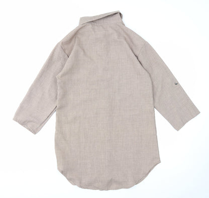 Womens UK Size S Preworn Brown Basic Button-Up
