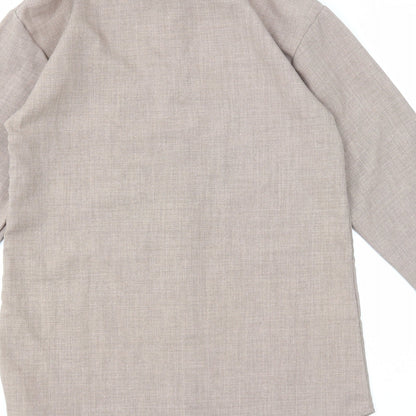 Womens UK Size S Preworn Brown Basic Button-Up