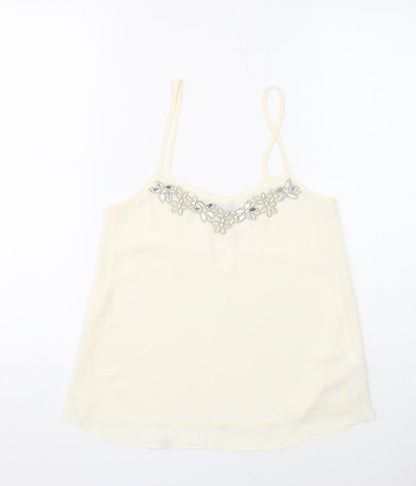Womens UK Size 4 Topshop White Camisole Tank