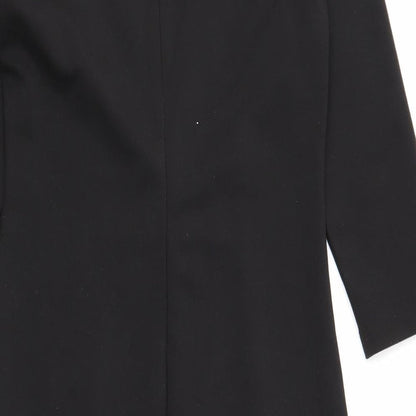 Elise & Clemence Womens Black Colourblock Cotton A-Line Size 10 Round Neck Zip