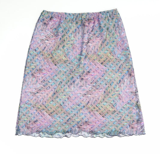 Seven Womens Multicoloured Geometric Polyester Swing Skirt Size 8
