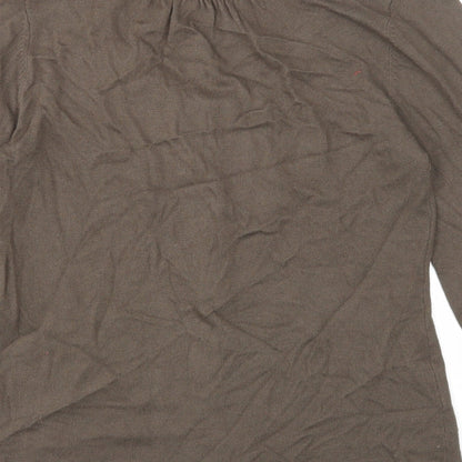 Brandtex Womens Brown Scoop Neck Viscose Cardigan Jumper Size M