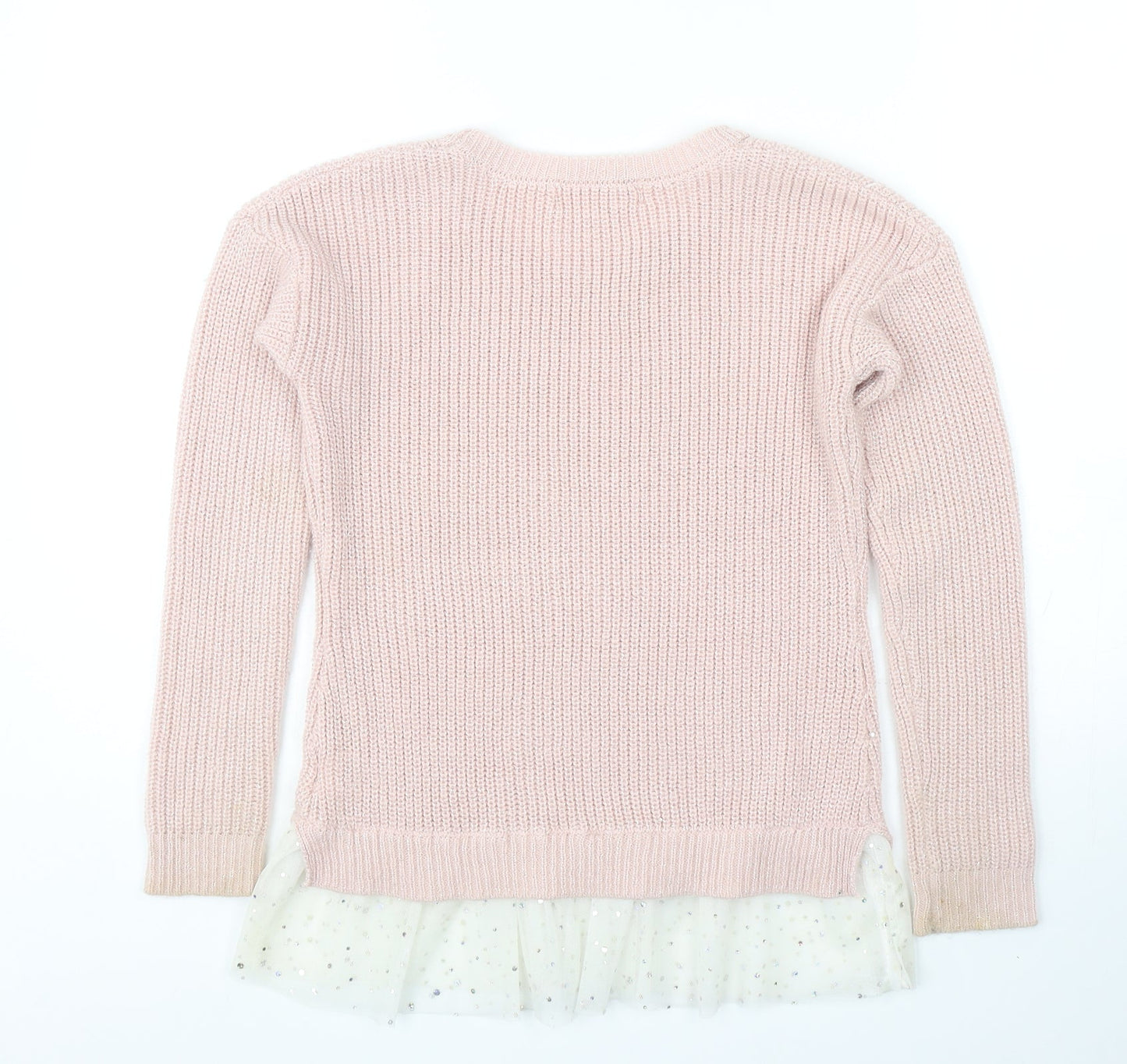 Pink Republic Womens Pink Round Neck Acrylic Pullover Jumper Size 10