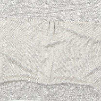 Autograph Womens Beige V-Neck Acrylic Shrug Jumper Size 12