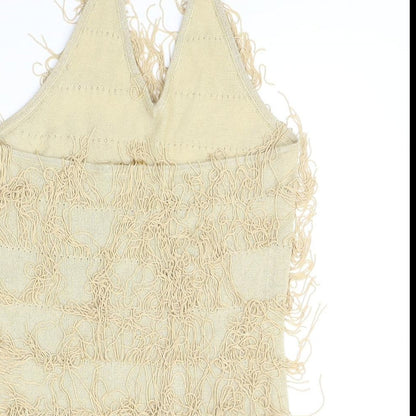 Womens UK Size 14 Preworn Beige Basic Tank