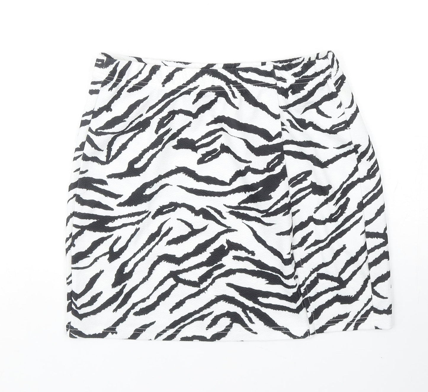 SheIn Womens Black Animal Print Polyester Bandage Skirt Size S - Zebra Pattern