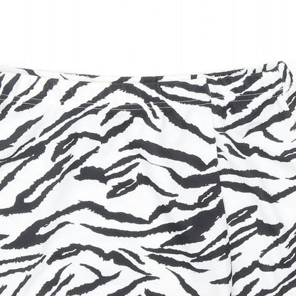 SheIn Womens Black Animal Print Polyester Bandage Skirt Size S - Zebra Pattern