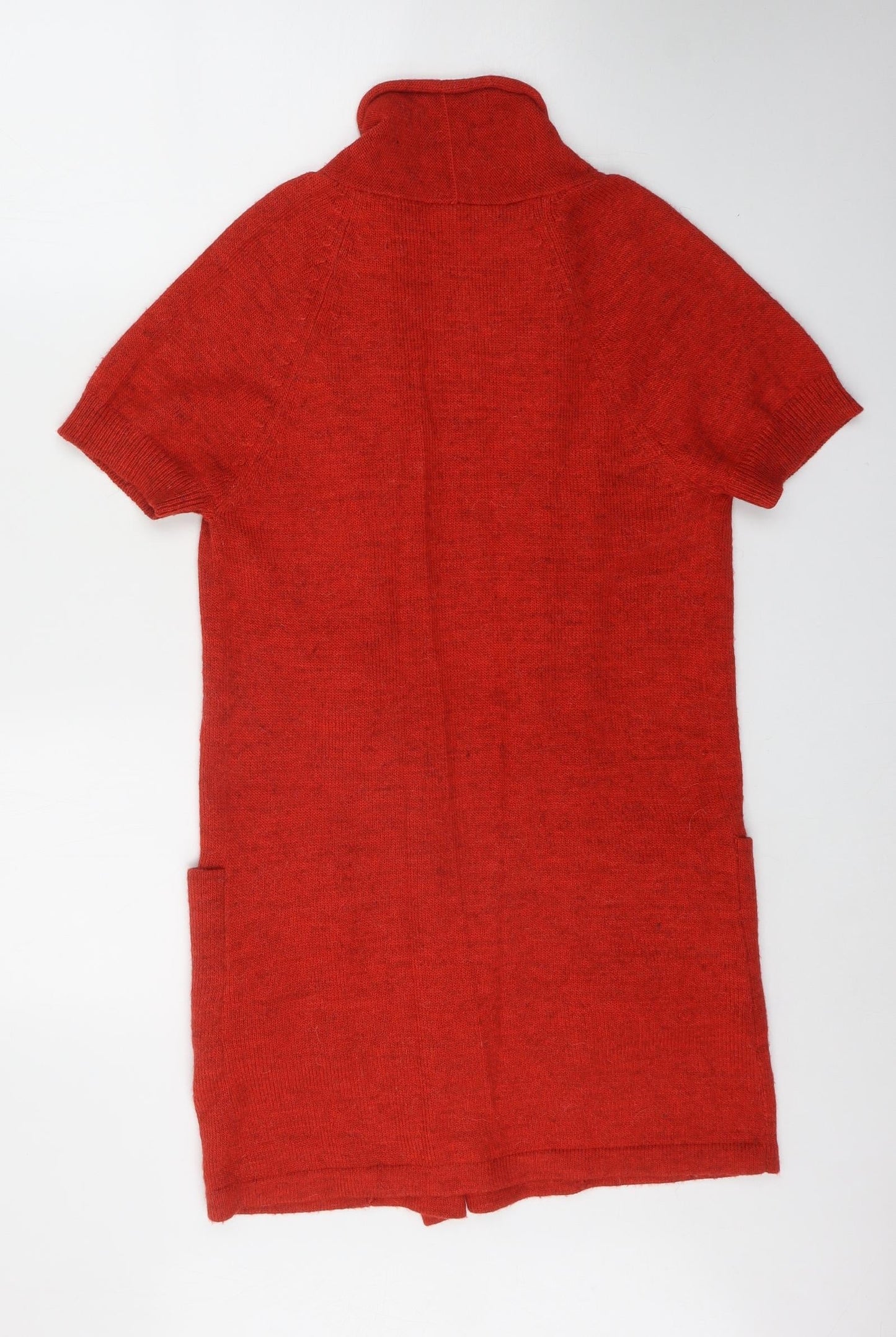 Womens UK Size S Sandwich Red Cardigan Jumper