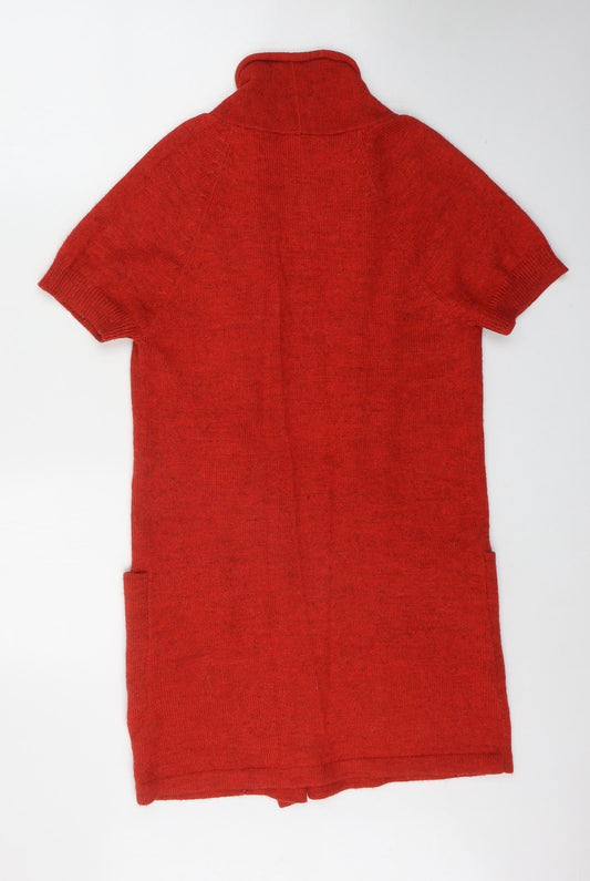 Womens UK Size S Sandwich Red Cardigan Jumper