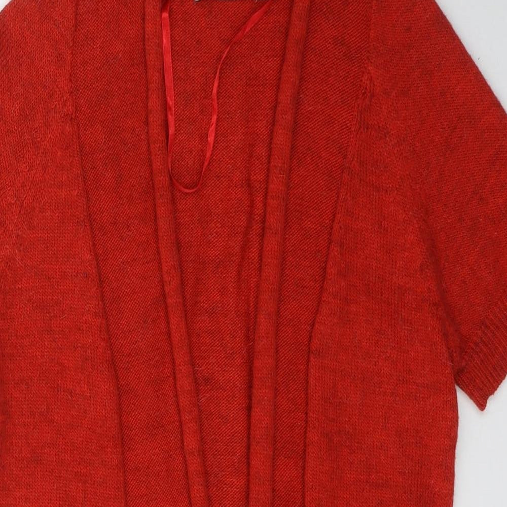Womens UK Size S Sandwich Red Cardigan Jumper