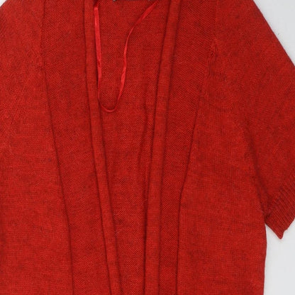 Womens UK Size S Sandwich Red Cardigan Jumper