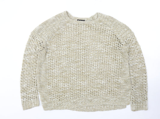 Womens UK Size 10 Topshop Beige Pullover Jumper