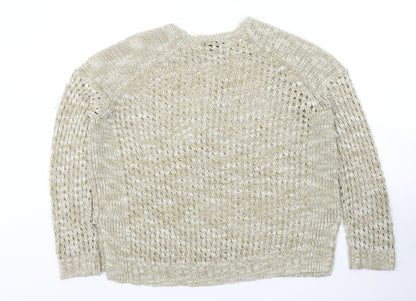 Womens UK Size 10 Topshop Beige Pullover Jumper