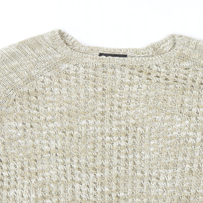 Womens UK Size 10 Topshop Beige Pullover Jumper